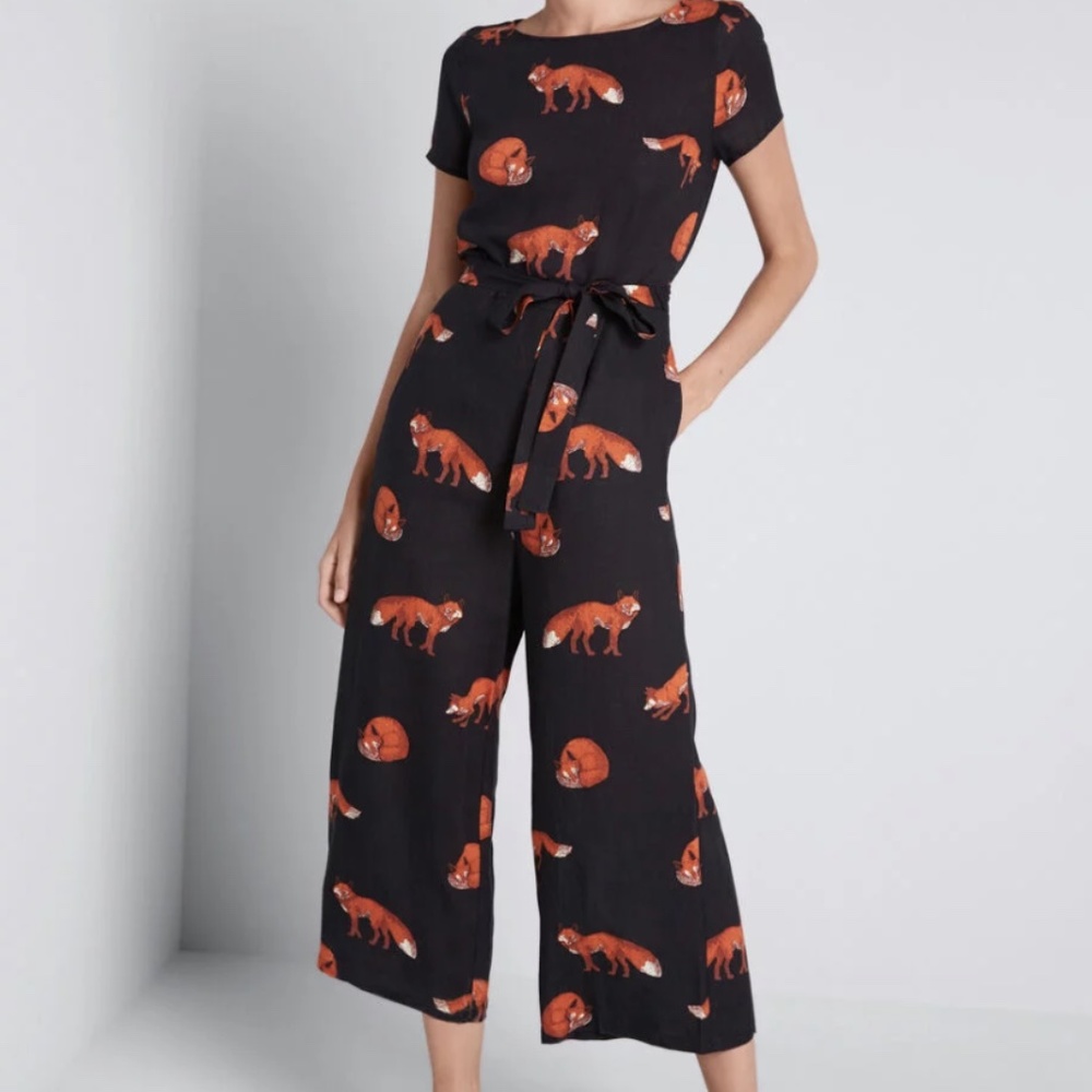 Modcloth "Bold Nation" Jumpsuit in Foxes NWOT